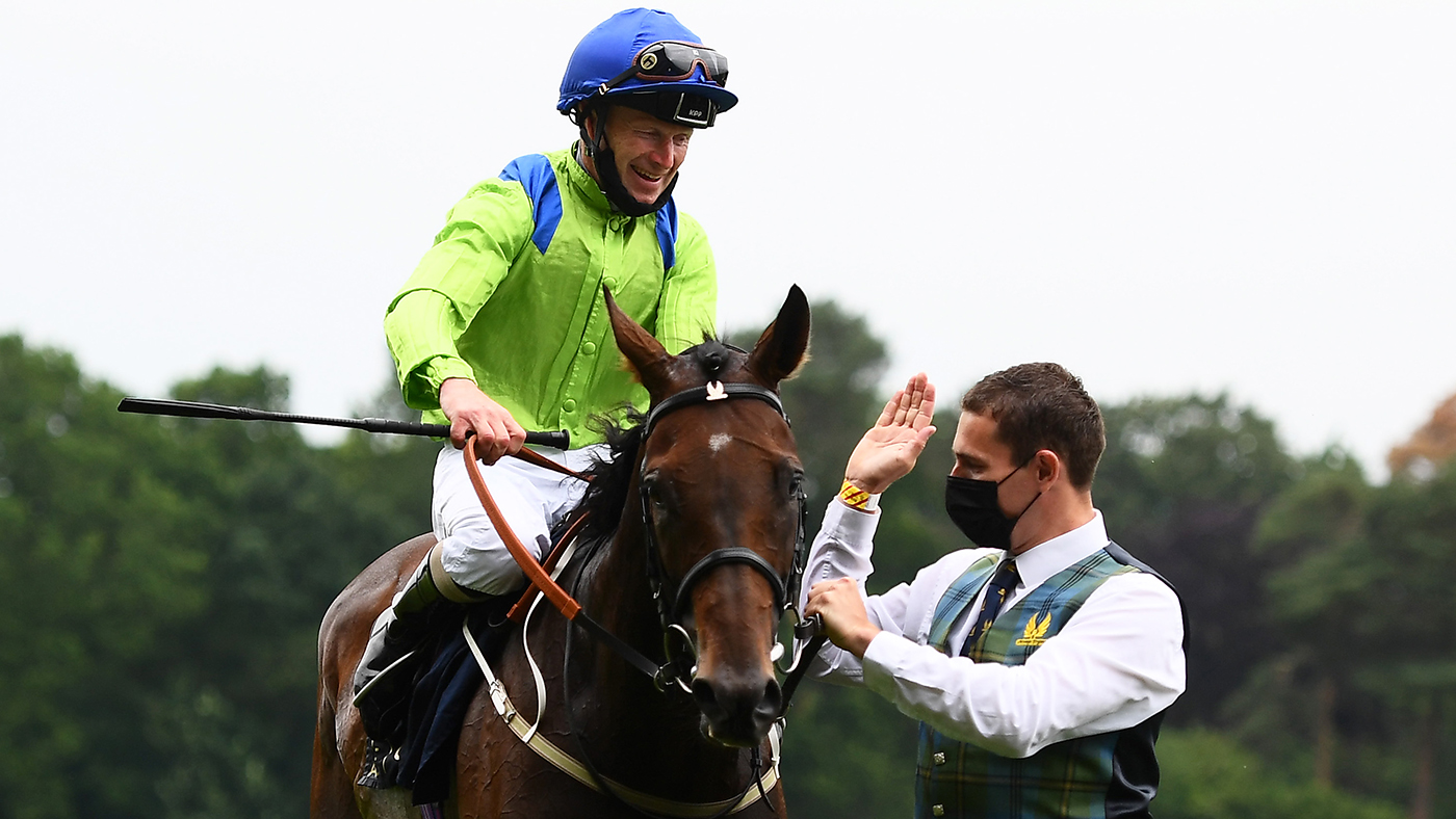 Joe Fanning and Subjectivist after winning the 2021 Royal Ascot Gold Cup