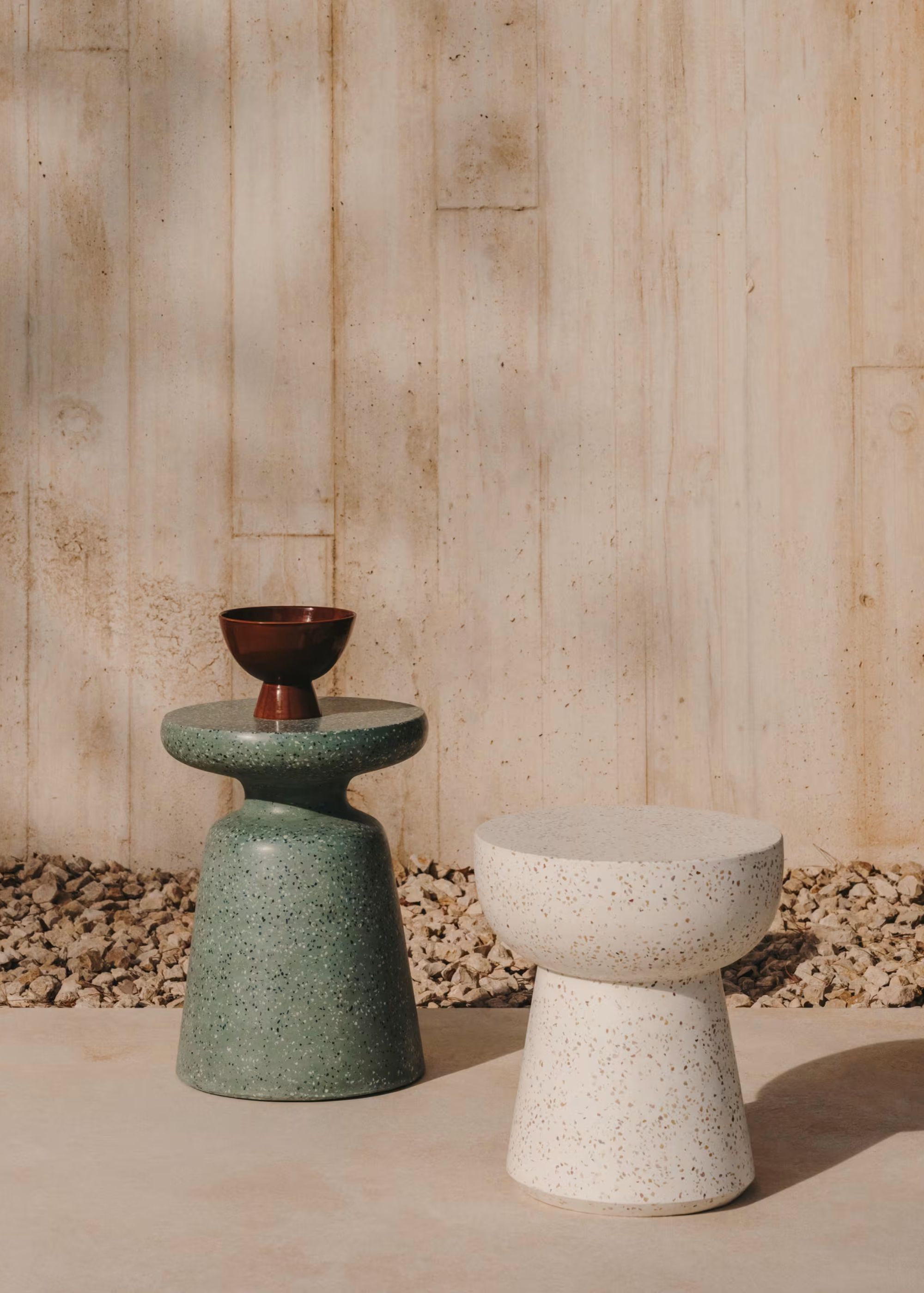 Kave Home, Mesquida Outdoor Side Table in Green Terrazzo &amp;Oslash; 39 Cm