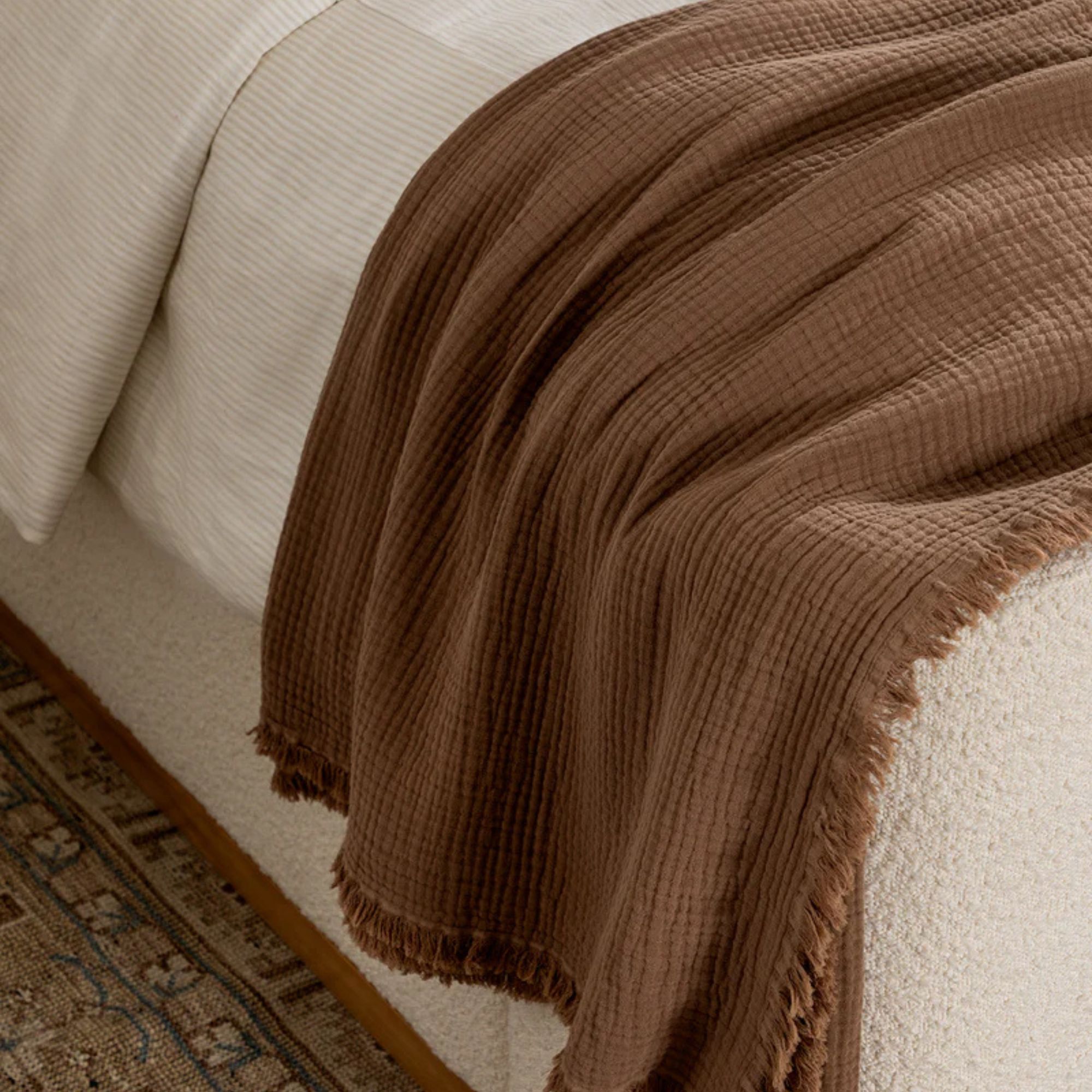 Marinella Oversized Waffle Throw