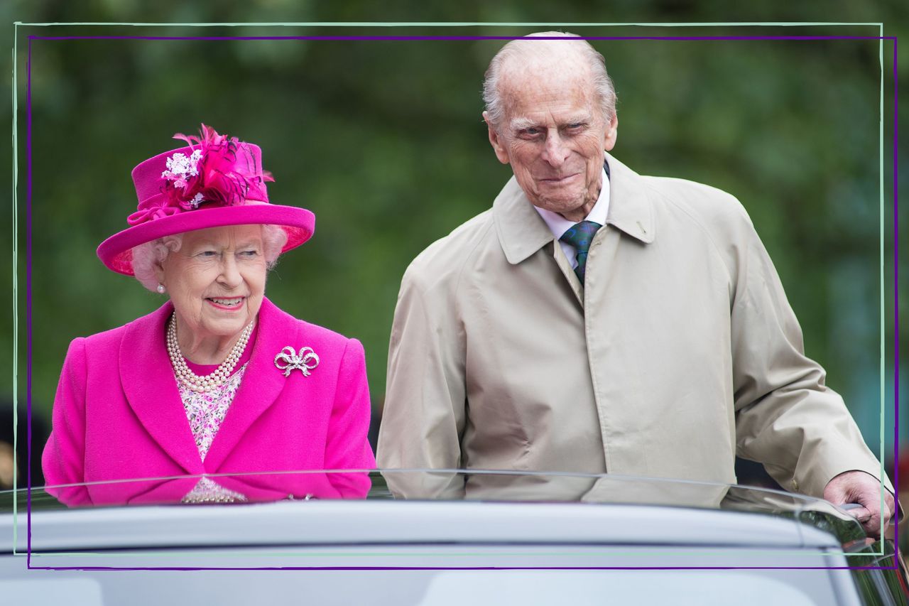 The Queen (left) and Prince Philip laughing together