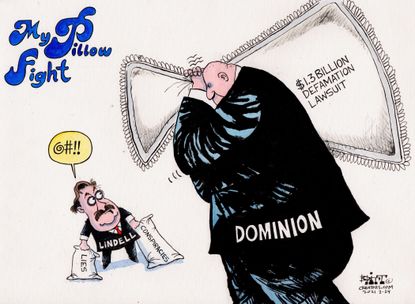 Editorial Cartoon U.S. mypillow mike lindell dominion lawsuit