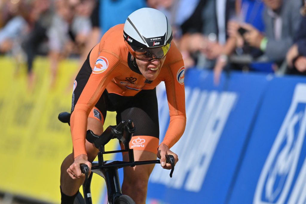 Ellen van Dijk (Netherlands) powers to the finish