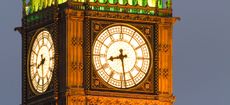 Clock face of Big Ben at the Houses of Parliament