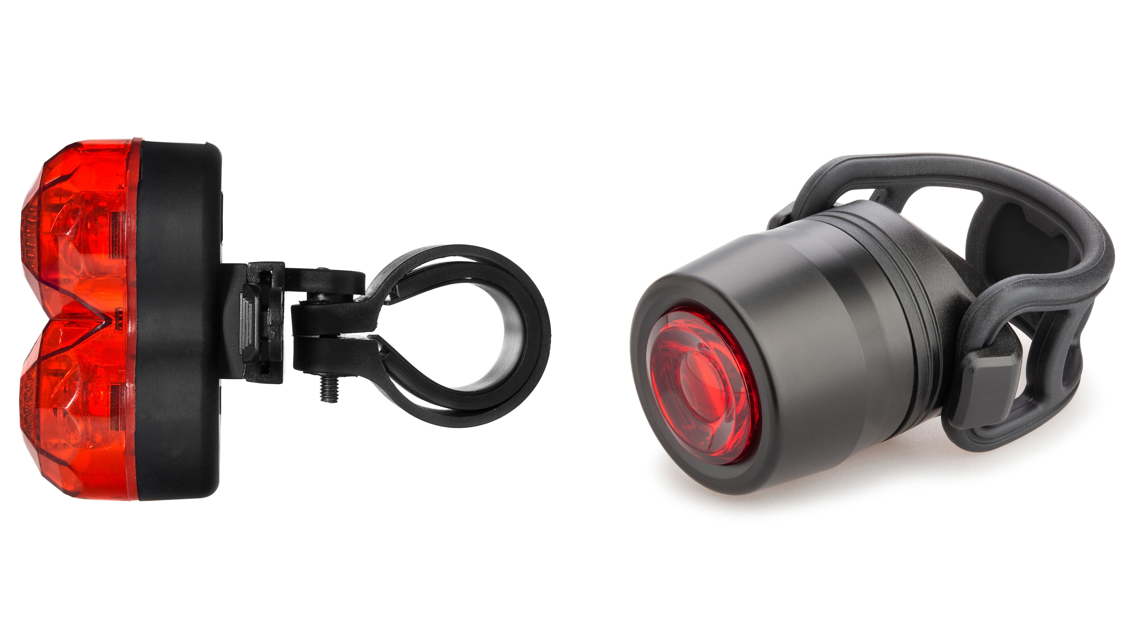 Clip and strap mechanism for bicycle lights.