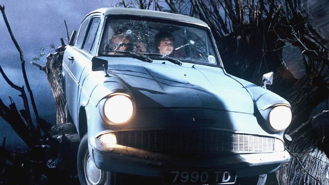 The flying car in Harry Potter and the Chamber of Secrets.