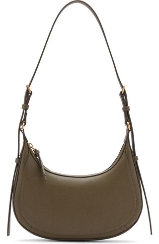 Oval Faux Leather Shoulder Bag