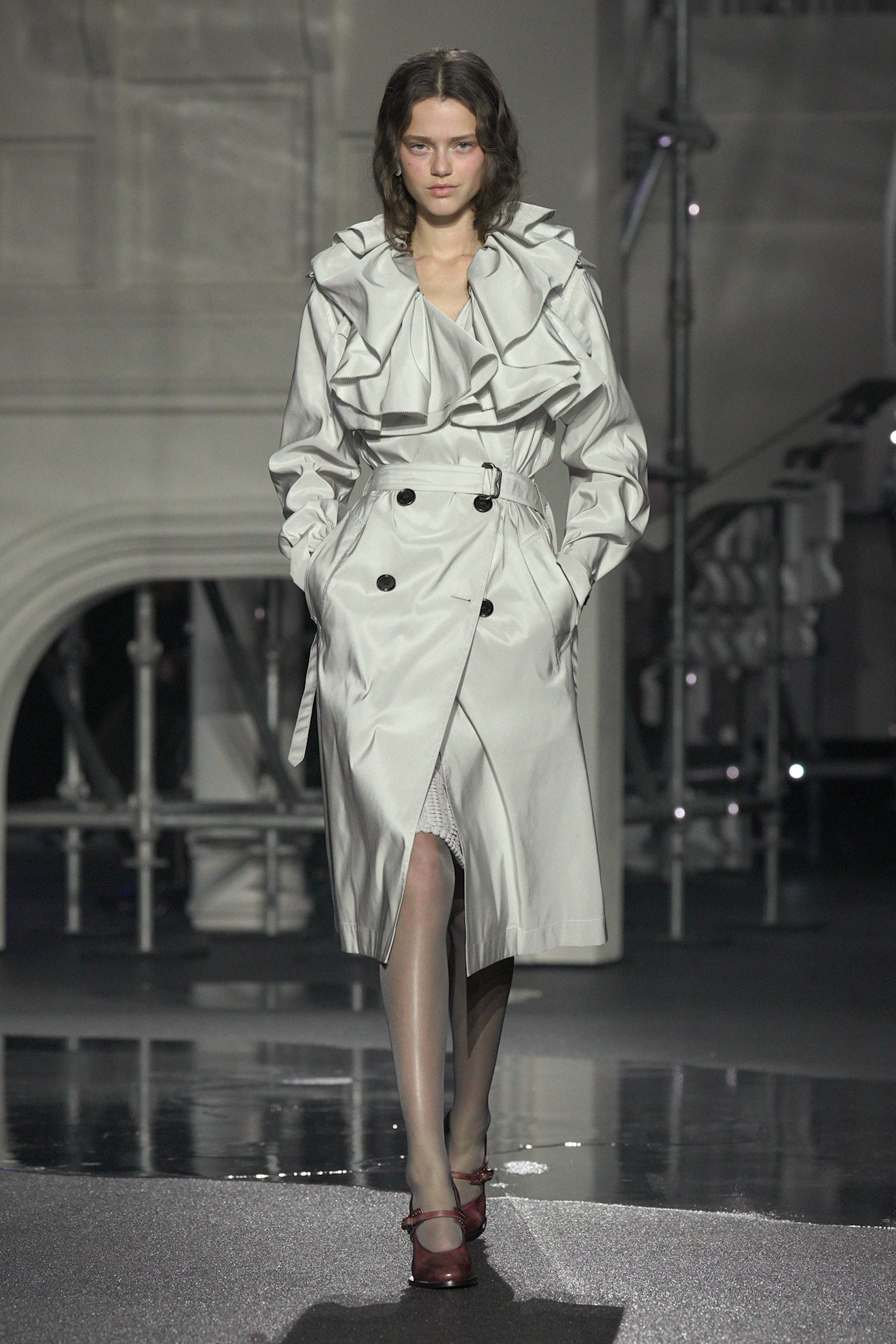 models are burberry winter 2026 wearing jackets.