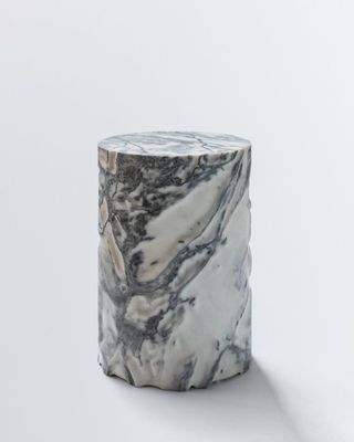 Cylindrical stool in marble by Germans Ermics
