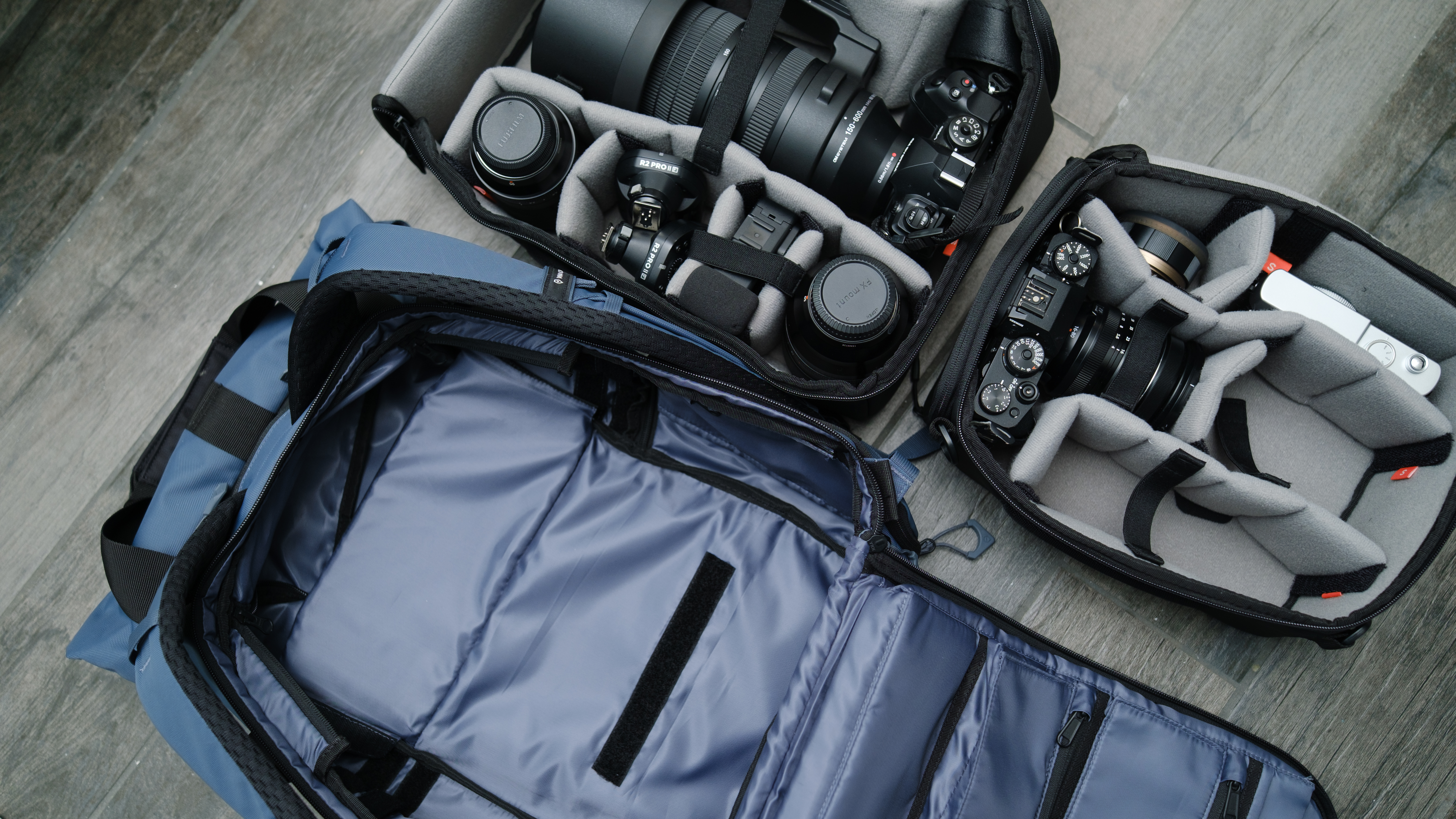 The Wandrd Prvke V4 camera backpack in Aegean Blue, 21L size