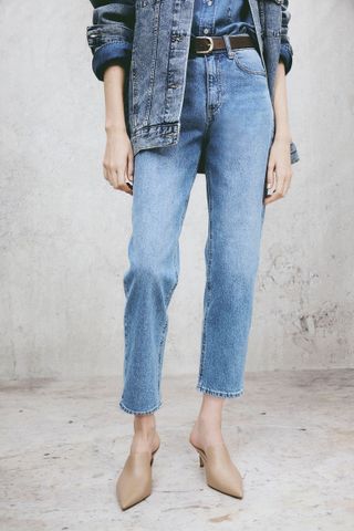 H&M, Slim Straight High Ankle Jeans