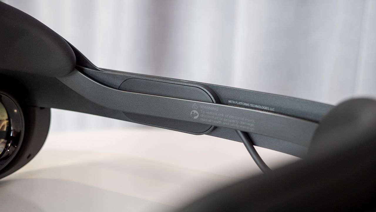 The speakers and inner strap of the head strap on the Meta Quest Pro