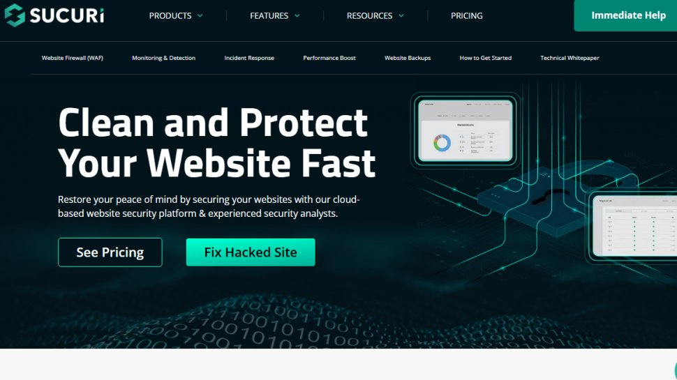 Website screenshot of Sucuri Sitecheck (July, 2025)