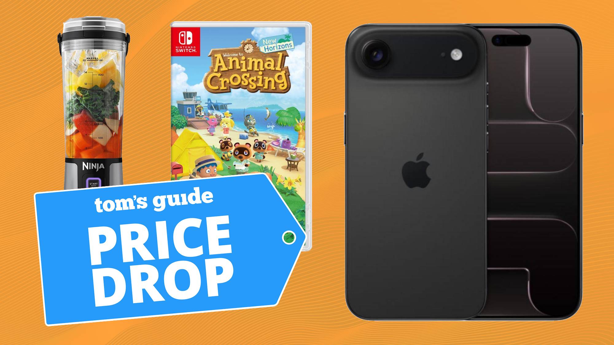 Compilation showing Ninja blender, Nintendo Switch game case, Apple iPhone Air