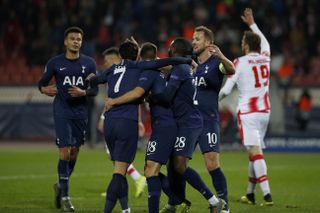 Tottenham celebrate Giovani Lo Celso's opener