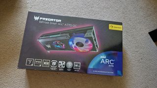 A boxed Acer predator BiFrost Intel Arc A770 OC