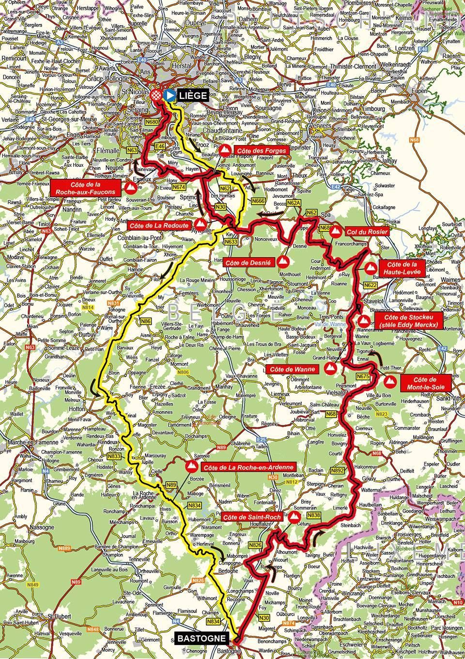 Maps and profiles for the 2021 Liege-Bastogne-Liege