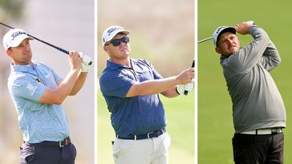 Montage of three golfers