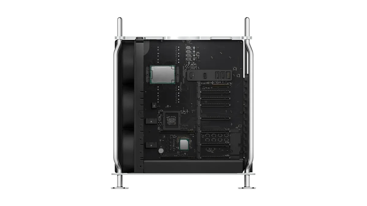 The inside of a Mac Pro