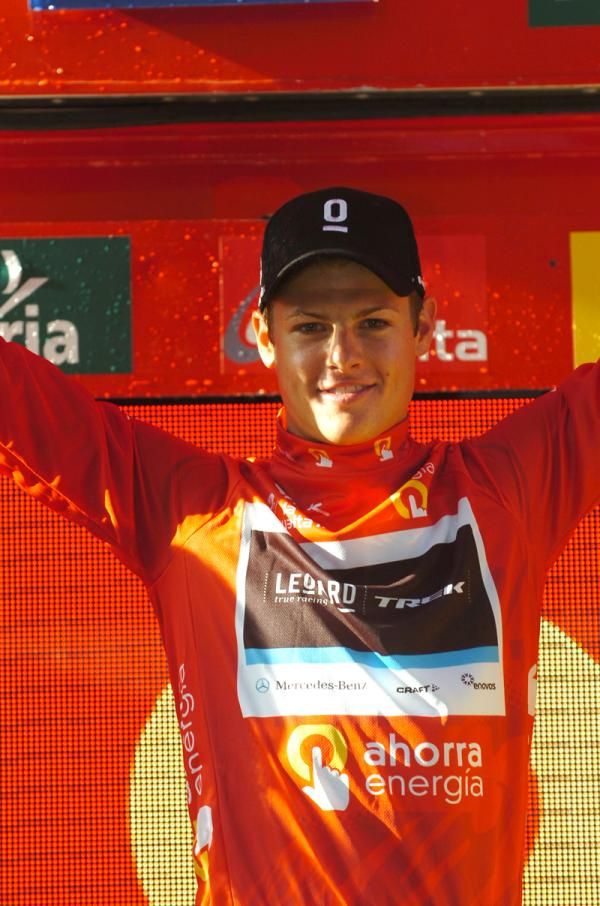 Jakob Fuglsang (Leopard Trek) in red