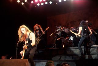 Metallica perform onstage in Chicago on August 6, 1989