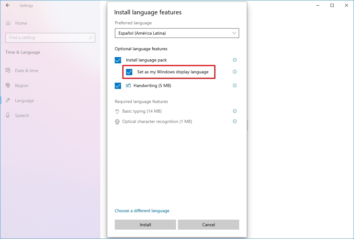 Windows 10 установила новый язык по умолчанию