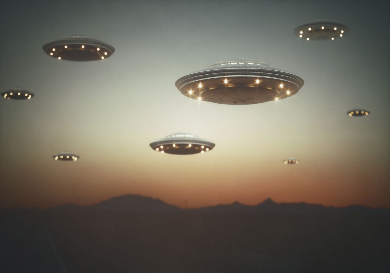 illustration of UFOs