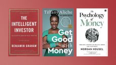 Book covers of 'The Intelligent Investor' by Benjamin Graham and Jason Zweig, 'Get Good with Money' by Tiffany Aliche, and 'The Psychology of Money' by Morgan Housel