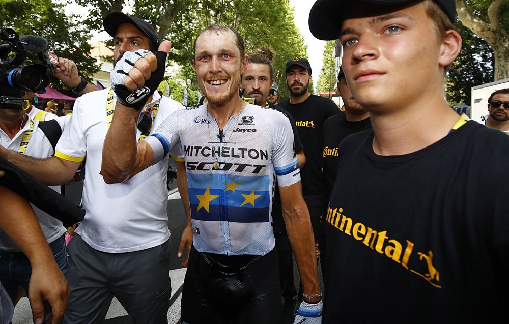 Matteo Trentin (Mitchelton-Scott) wins stage 17 at the Tour de France
