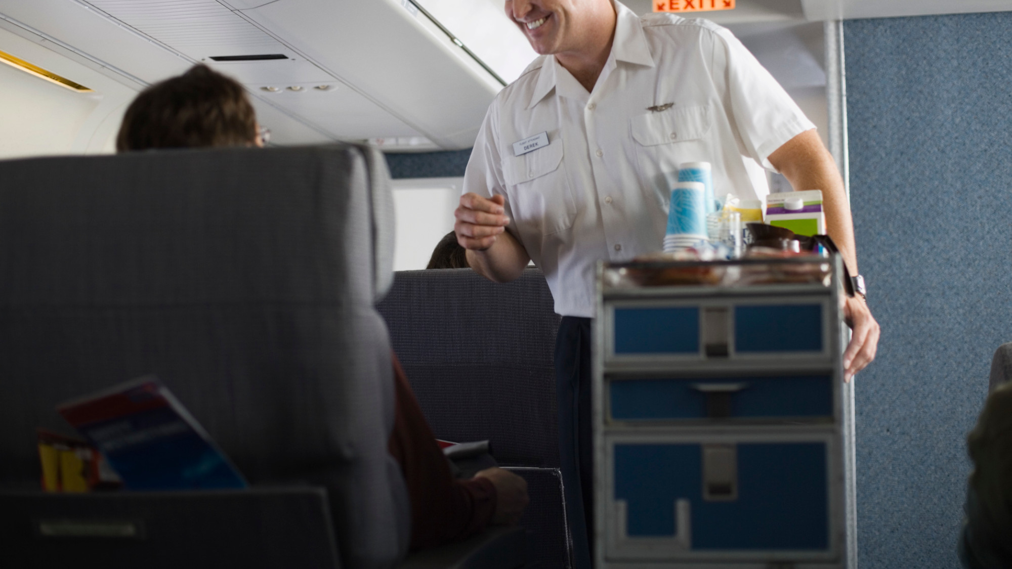 A flight attendant 