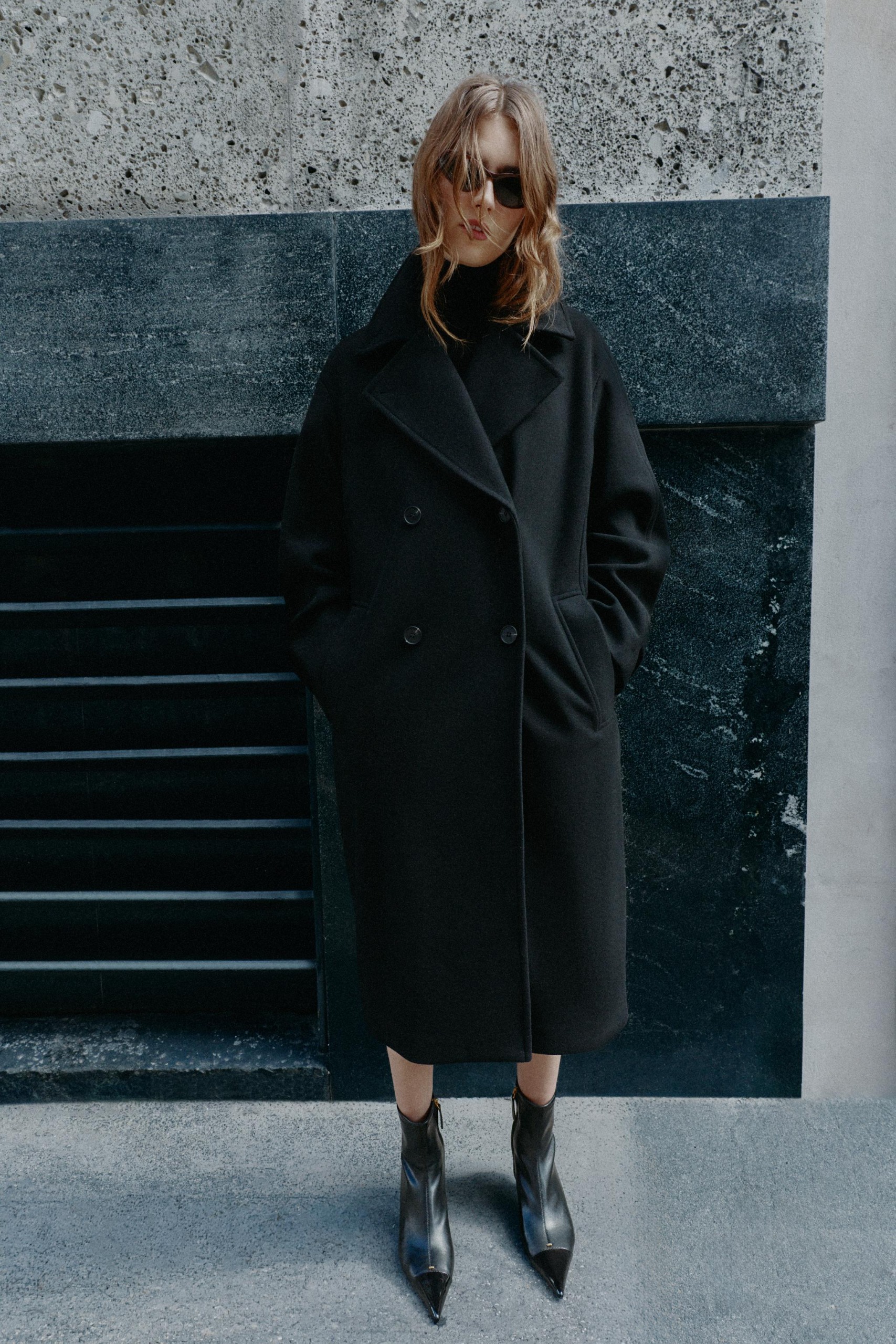 Soft Oversized Coat - Black - Xs