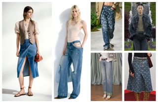 The denim trend of winter 2025 seen at Philosophy di Lorenzo Serafini, Stella McCartney, Gucci, Christian Dior, Valentino, and Tory Burch