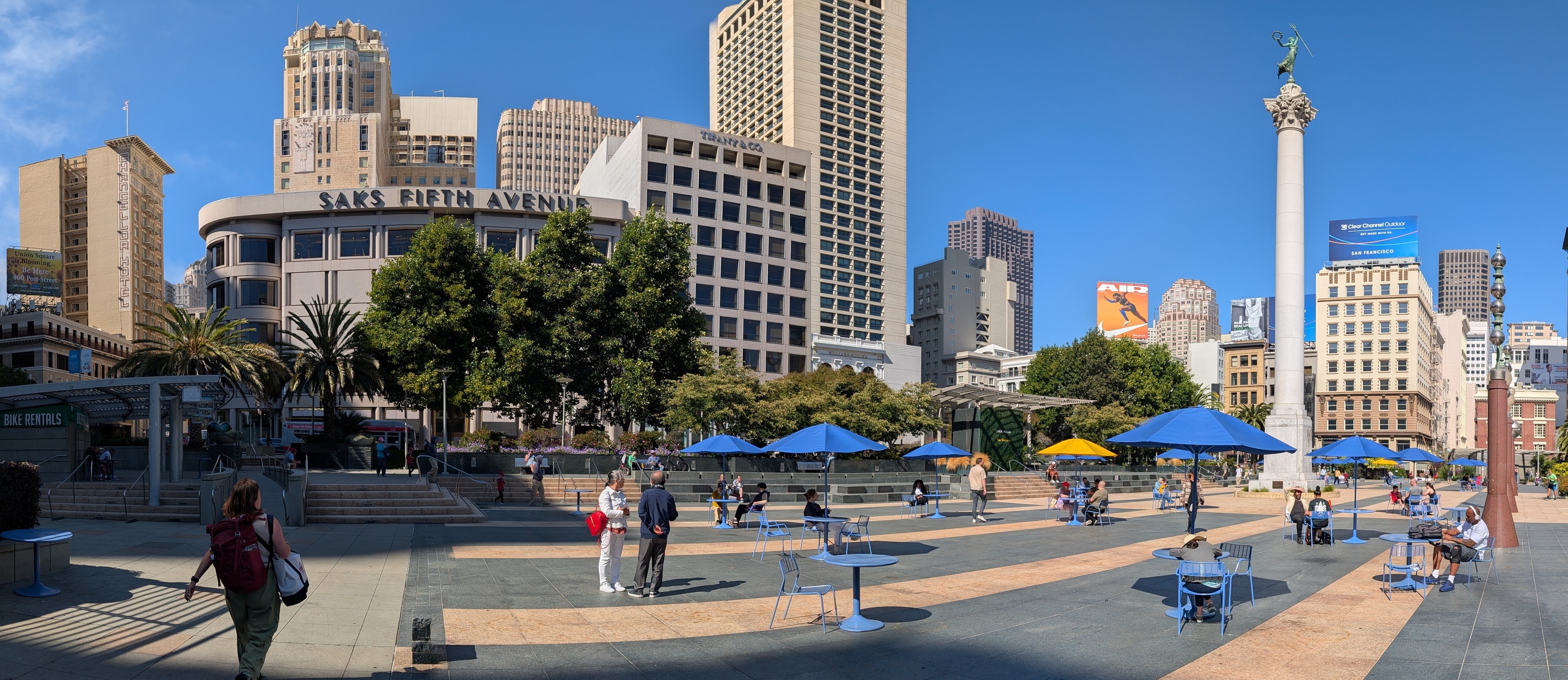 Panorama of Union Square shot by Pixel 9 Pro