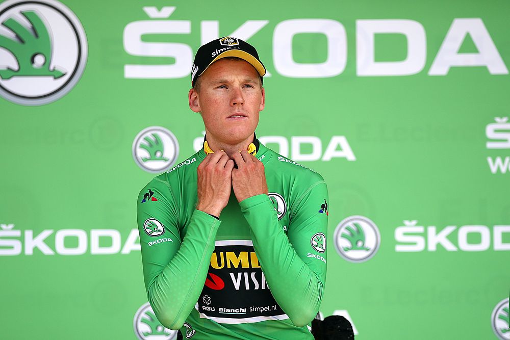 Mike Teunissen (Jumbo-Visma) in the green jersey at the Tour de France
