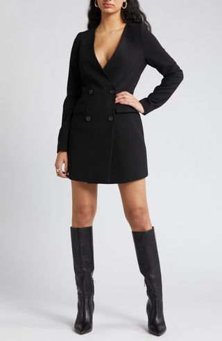 Long Sleeve Double Breasted Blazer Minidress