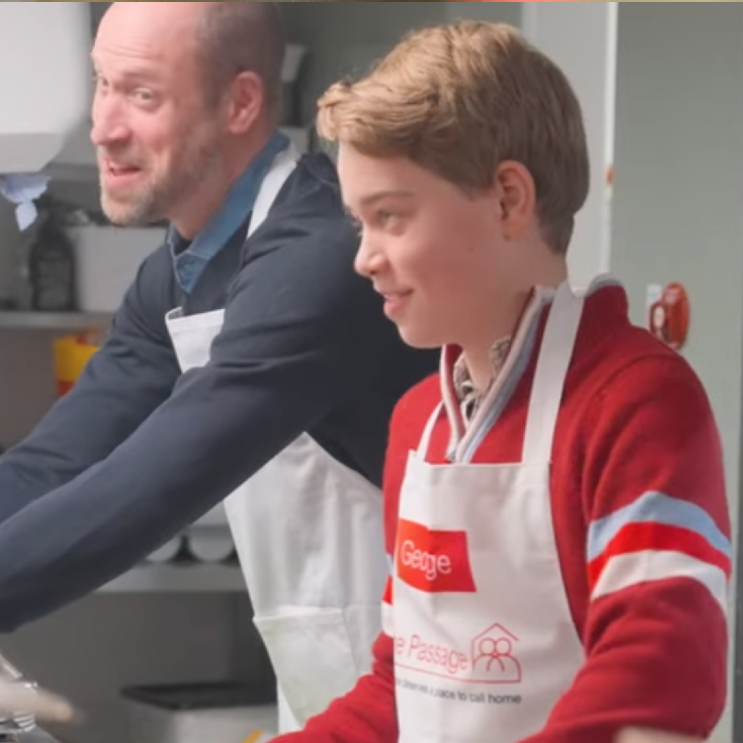 Prince George joins Prince William at The Passage for charity work inspired by Princess Diana