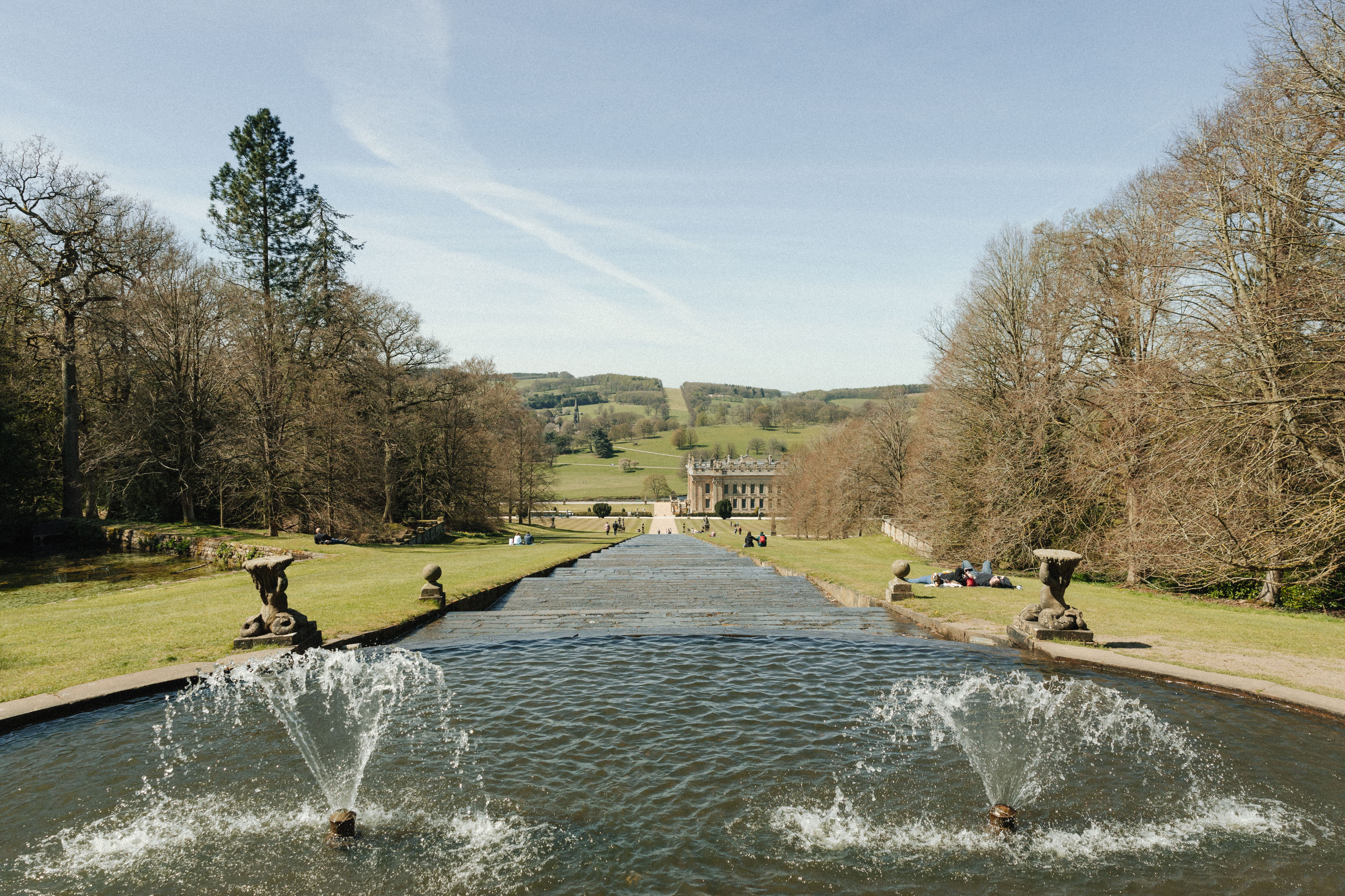 Images of the Cascade — a water feature at Chatsworth