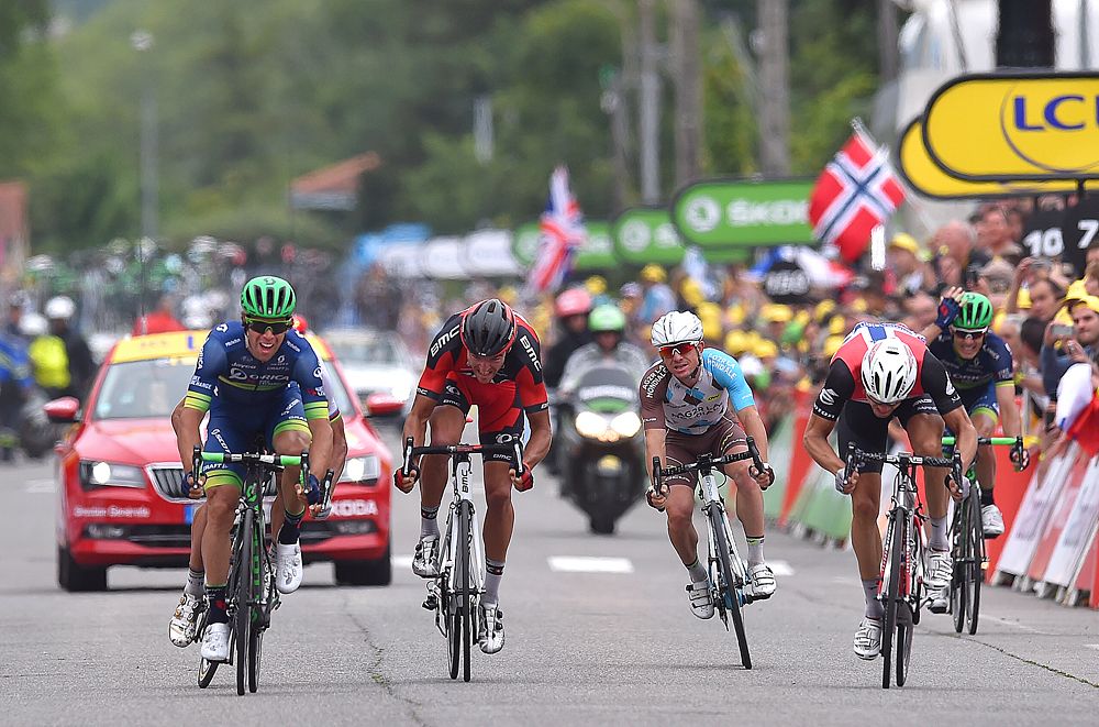 The sprint to the line at stage 10 Tour de France