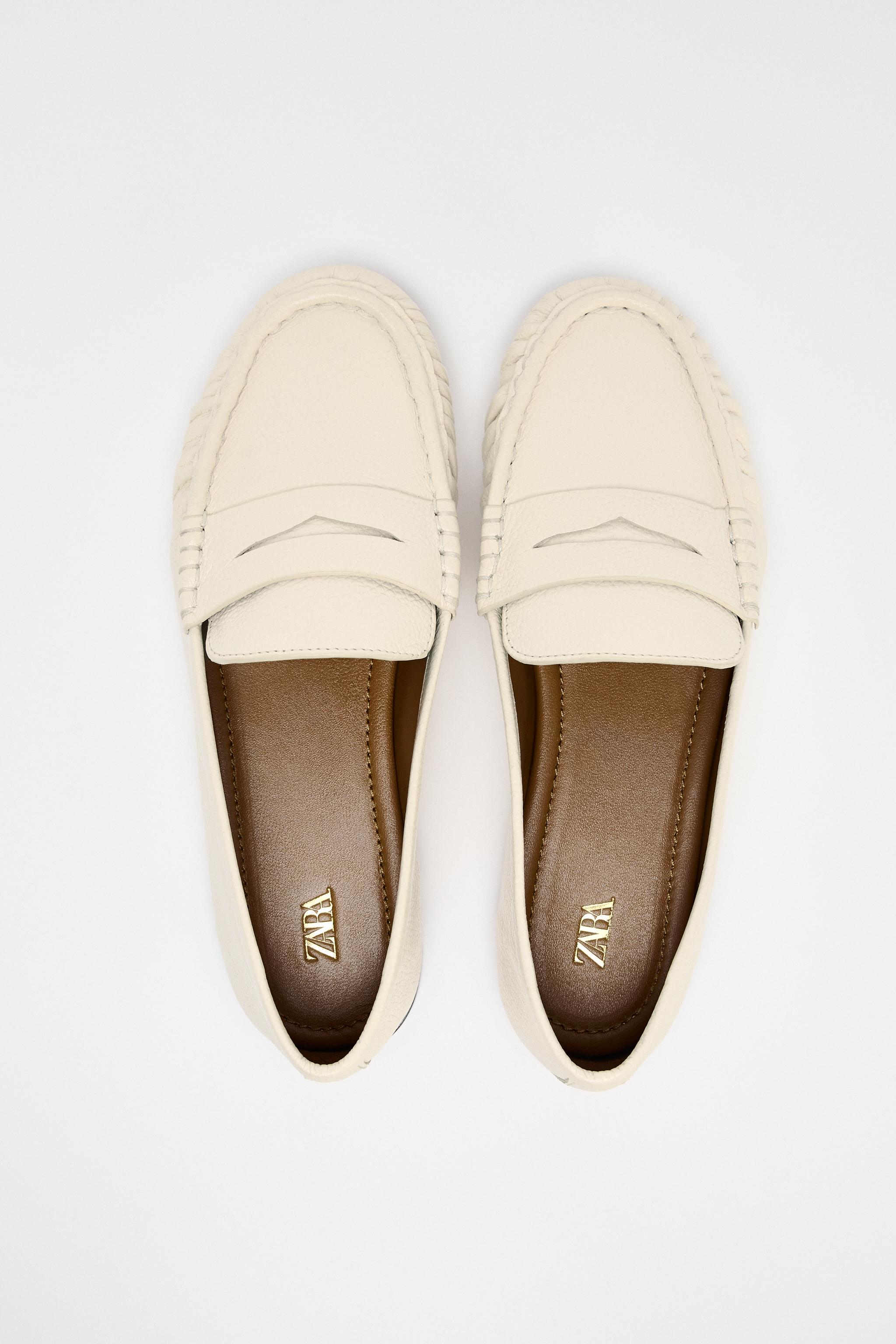 Gathered Leather Loafers
