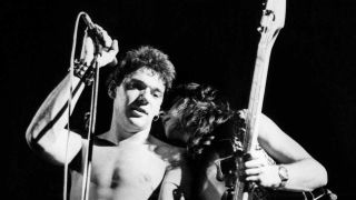 Paul Di'Anno and Steve Harris onstage in 1980