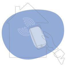 illustration of a hand holding a smart phone