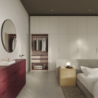 Bedroom showing a large built-in wardrobe