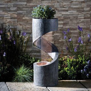 Serenity Spiral Rainfall Water Feature With Planter