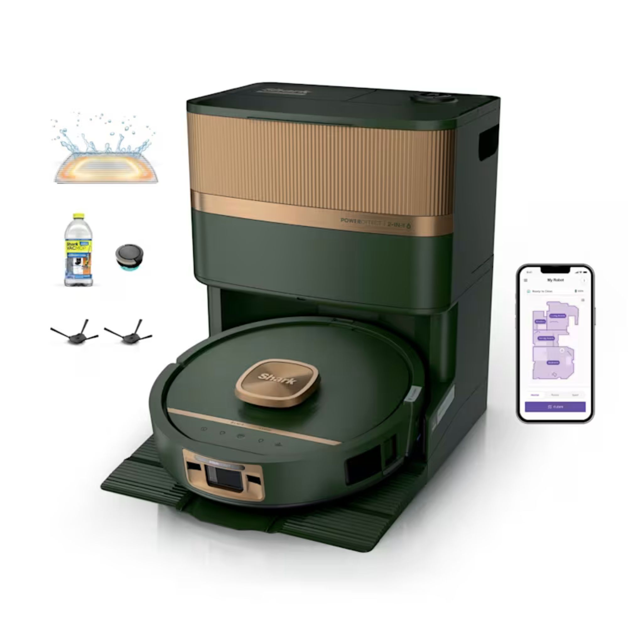 Shark, Shark PowerDetect Luxe UV Reveal 2-In-1 Vac &amp;amp; Mop Robot Vacuum &amp;ndash; Evergreen