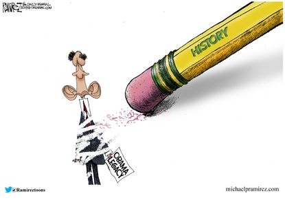 Political cartoon U.S. Trump Obama legacy history