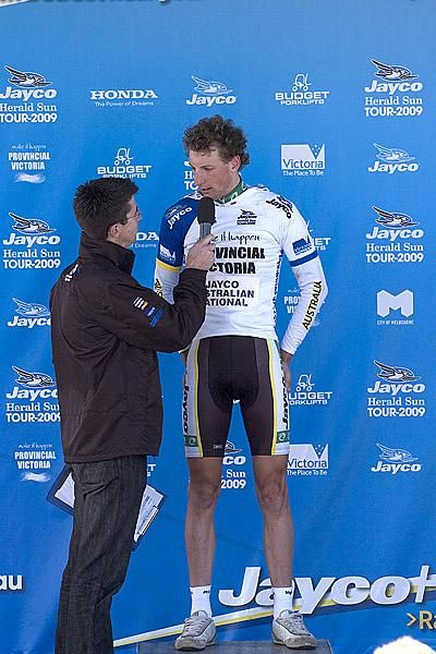Nick Aitken (Jayco Aus National Road Team) is the new leader of the Provincial Victoria Best Under 23 rider on the tour.
