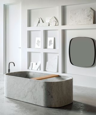 Bath ideas with marble tub