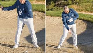 The right hand only golf greenside bunker drill