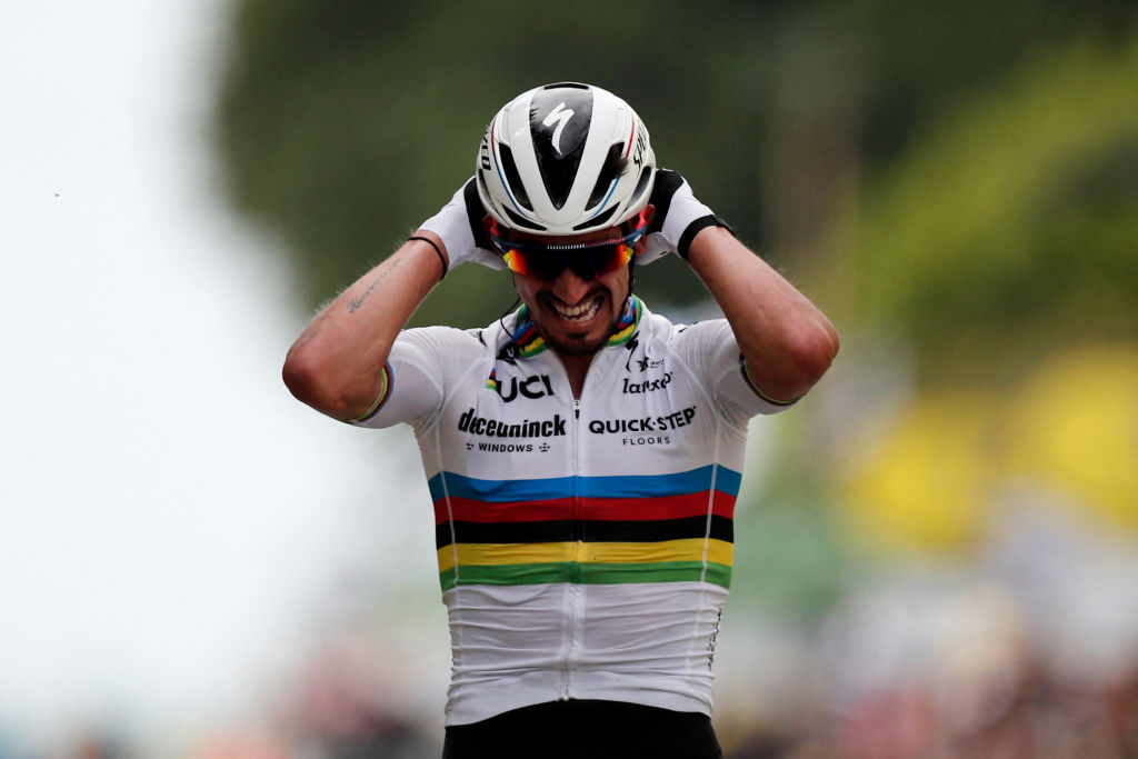 Julian Alaphilippe (Deceuninck-Quickstep) wins stage 1 of the 2021 Tour de France
