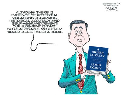 Political cartoon U.S. James Comey A Higher Loyalty accuracy