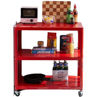 Ryan powder-coated metal storage cart from Urban Outfitters in red